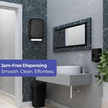 Commercial Paper Towel Dispenser Wall Mount with Lock – Fits 400+ Multifold/Trifold/Z-Fold/C-Fold Towels – Large Paper Towel Holder for Bathroom, Kitchen, Office, Home or Business (Black)