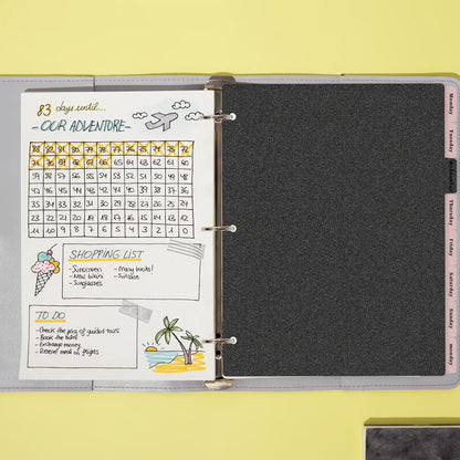 Black Binder Dividers, 8-Tab Sturdy Plastic Dividers, Binder Dividers with Tabs, Black 3-Ring Binder Plastic Divider Set, Aesthetic Dividers for Binder, Suitable for Notebooks and Binders(Black)