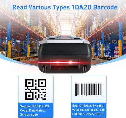 Inventory Barcode Scanner, Wireless Barcode Scanner 1D 2D & PDF417 Data Collector Portable Data Terminal Inventory Device with 2.4G Wireless & USB Wired Connection Bar Code Scanners