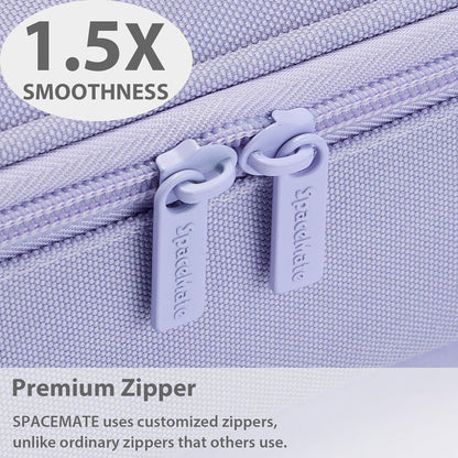 Pencil Case Pouch Box Bag School Supplies Girls Boys Kids, Cute Preppy Stuff Large Big Capacity Aesthetic Pen Organizer, Back to College Stationary, Purple, Classic Stlye, 1800ml