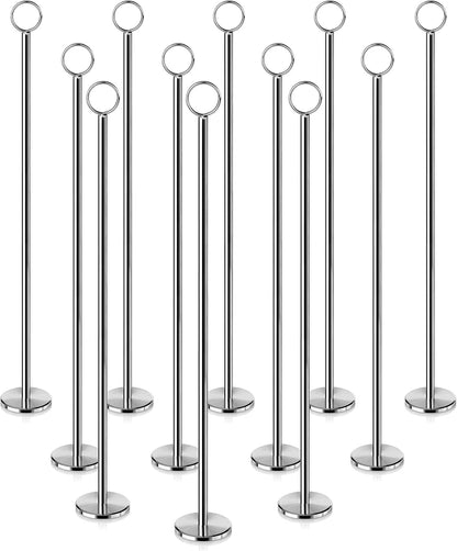 New Star Foodservice 23305 Ring-Clip Table Number Holder/Number Stand/Place Card Holder, 18-Inch, Set of 12