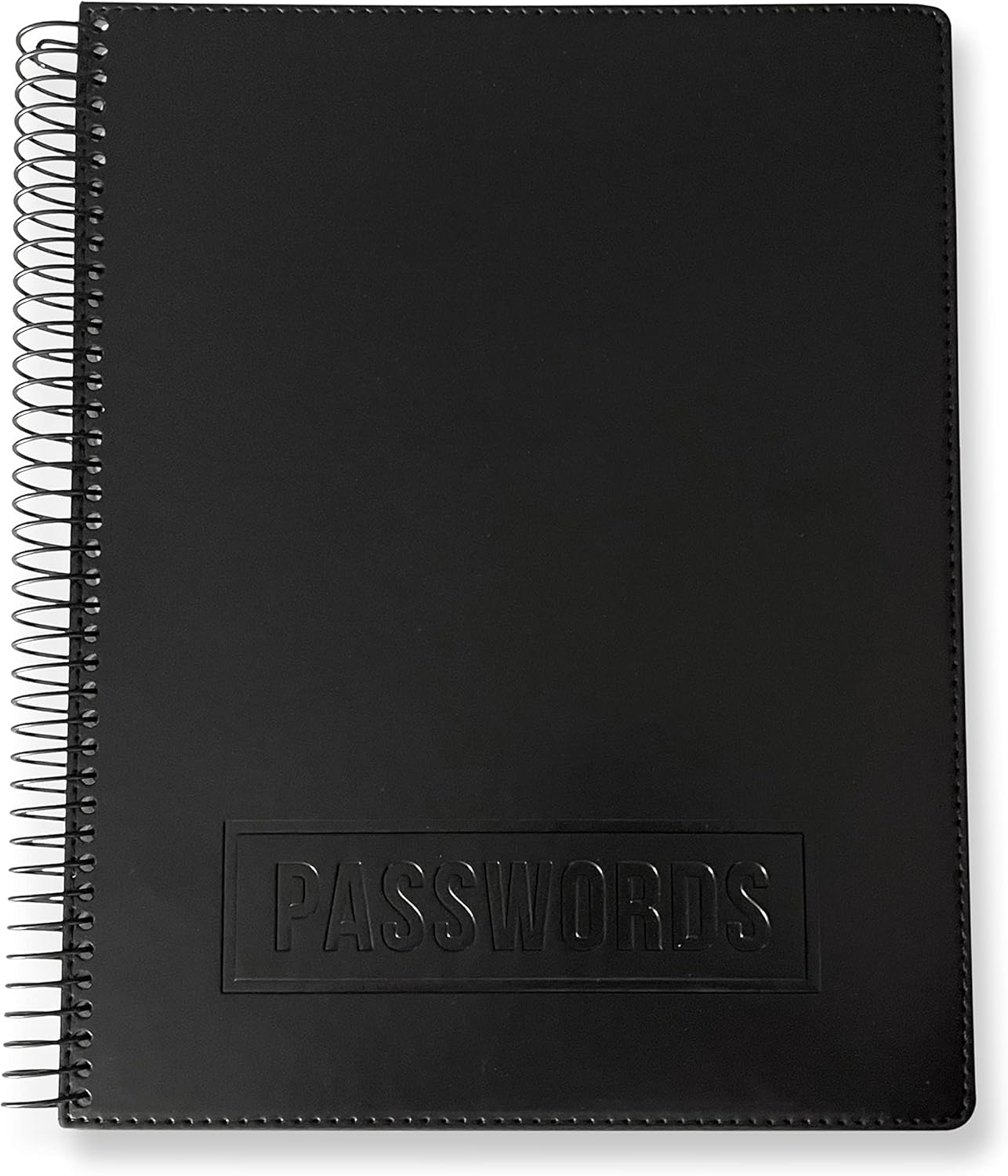 RE-FOCUS THE CREATIVE OFFICE, Executive Password Keeper Book, Black, Flexible Faux-Leather Cover, Spiral Bound