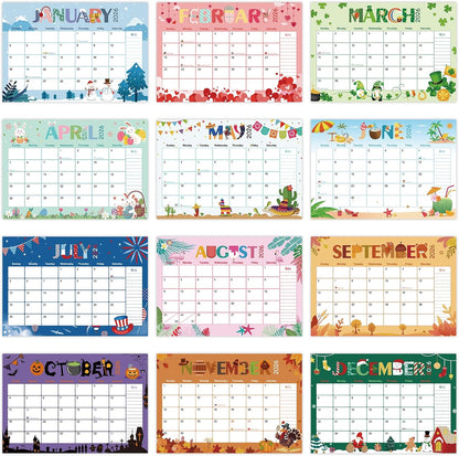 GuassLee Desk Calendar 2025-2026 - Colorful Desk Calendar from Sep. 2025-Mar. 2027, 17 x 11.5 inches, 19 Monthly Calendar with Hanging Rope, Notes and Large Ruled Blocks for Home School Office