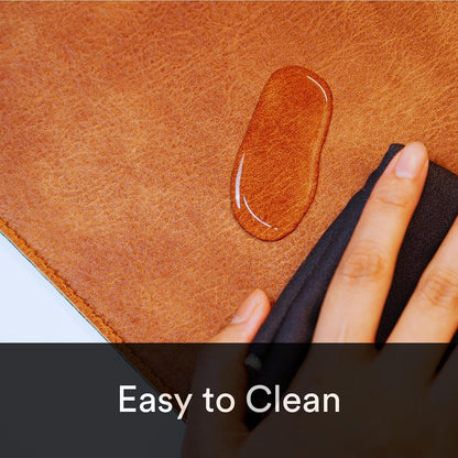 Premium Distressed Faux Vegan Leather Desk Mat | Multifunctional Desk Pad for Home Office | (Brown/Tan, 15.75" x 36")