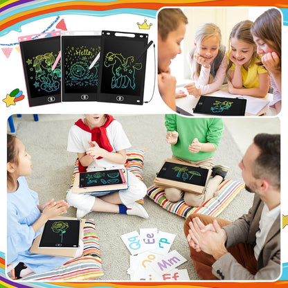 Zhehao 24 Pieces LCD Writing Tablet Doodle Board 8.5 Inch Colorful Reusable Screen Board Pad Reusable Drawing Writing Learning Educational Pad Toys for Girls Boys 8-10 3-10(Simple Round Style)