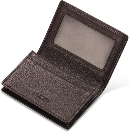 Leather Business Card Case Holder for Men & Women, Italian Calfskin