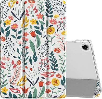MoKo Case for Galaxy Tab A9+/A9 Plus 11 inch 2023, Slim Stand Protective Smart Cover with Hard PC Translucent Back Shell for Tab A9 Plus Tablet (SM-X210/X216/X218), Auto Wake/Sleep, Flowers