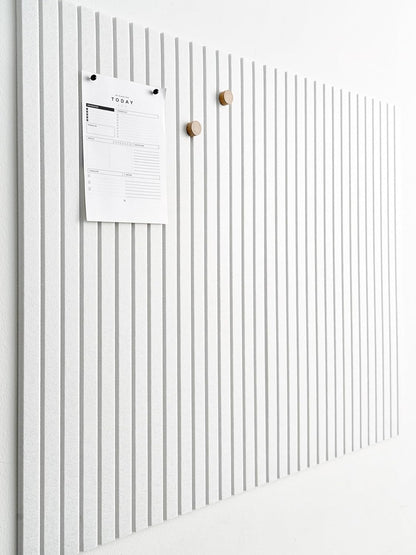 Large Cork Boards for Walls Black Felt Board Alternative - Slat Wall Paneling, Felt Bulletin Board Tiles for Office Decor, Push pin Board Office Wall Organizer -12-Pack (Milky White)