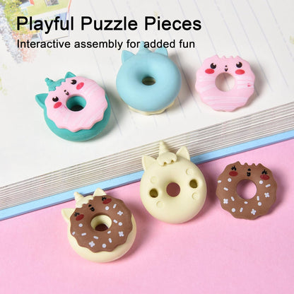 Donut Erasers for Kids Bulk, 24 Pieces 3D Cute Fun Monster Erasers for Party Favors Classroom Prizes