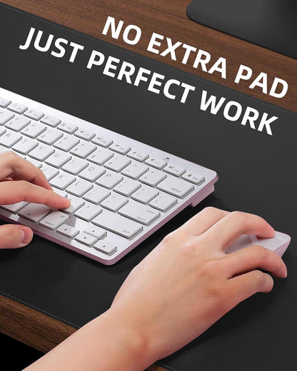 Extra Large Desk Pad Mat - Waterproof Mouse Pad & Desk Protector, Non-Slip XXL PU Leather Gaming Mat for Keyboard/Mouse, Stitched Edge with Ergonomic Support, 55"x24" (Black)