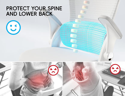 TRALT Office Chair - Ergonomic Office Chair with Back Support, Home Office Desk Chairs, Comfy Desk Chair, Computer Chair, 330lbs Wide Seat Big and Tall Office Chairs for Gamers(White)
