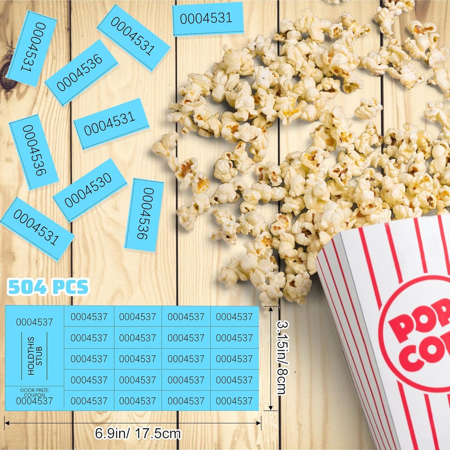 Kosiz 504 Sheets 20 Bid Raffle Ticket with Different Numbers Per Sheet Chinese Auction Tickets for Events Church Basket Auction Silent (Lake Blue)