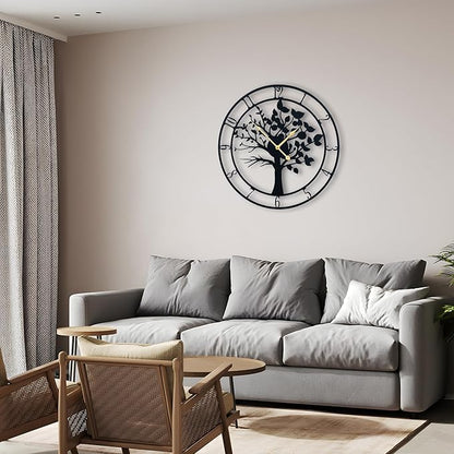 30inch/76cm Extra Large Tree of Life Wall Clocks for Living Room Decor,Bedroom,Battery Operated,Metal,Decorative,Analog,Silent,Non Ticking Wall Clock,Room Wall Decor (Tree of Life, 30 inches)