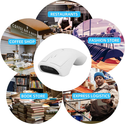 New Wireless Mouse Barcode Scanner, 2-in-1 Design 2D Handheld Barcode Scanner with Wireless Mouse Functions for POS System,Store,Supermarket, Warehouse.(Black)
