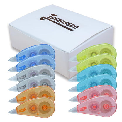 White Correction Tape, 12 Pack, 13.13 Feet Correction Tape for School And Office, Easy To Use Applicator for Instant Corrections