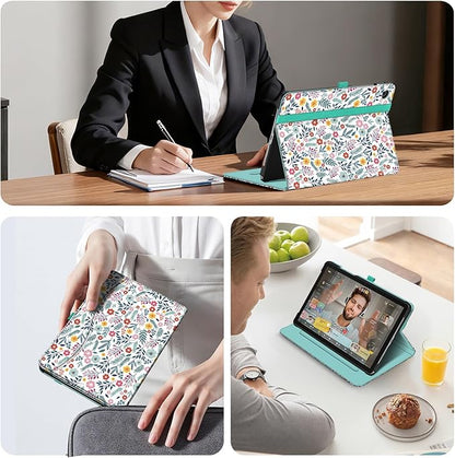Fintie Case for Samsung Galaxy Tab A9 Plus/A9+ 5G 11 Inch 2023 Model (SM-X210/X216/X218), Multi-Angle Viewing Smart Stand Back Cover with Pocket Auto Wake/Sleep, Spring Bloom
