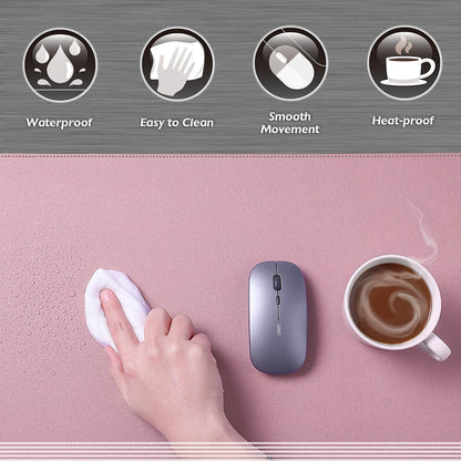 K KNODEL Desk Mat, Blotter, Dual-Sided Office Desk Pad, Waterproof Desk Mat for Desktop, Desk Blotters, PVC Leather Pad Protector (Purple, 35.4" x 17")