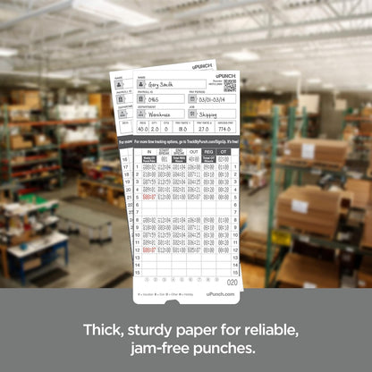 300 uPunch Time Cards for HN4000 AutoAlign Calculating Time Clocks