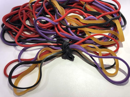 Rubber Bands Assorted Dimensions(#64+#33+#16+#117b), 1/4 lb, Colorful Non Latex Rubber Band Bulk Sturdy Stretchable, Elastic Bands for Office Files Bank Money Arts Crafts Document