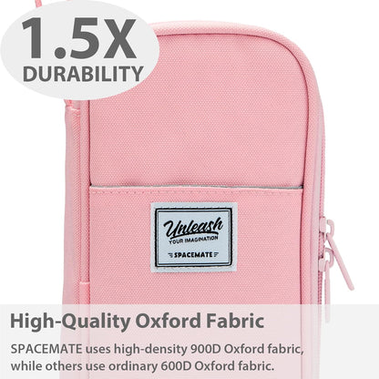 Pencil Case Pouch Box Bag School Supplies Girls Boys Kids, Cute Preppy Stuff Large Big Capacity Aesthetic Pen Organizer, Back to College Stationary, Pink, Classic Stlye, 1800ml