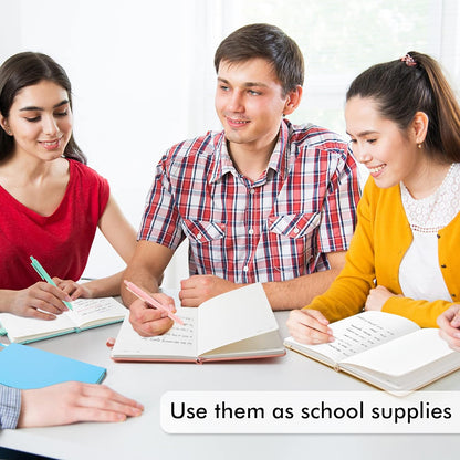 feela 5 Pack Notebooks Journals Bulk, Hardcover Classic Ruled Lined Journals with Pen Holder for Women Girls School Business Supplies, with 5 Black Pens, 120 GSM, 5.1”x8.3”, A5, Mild Colors