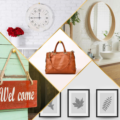 Ferraycle 40 Piece Double Headed Picture Hangers Nails 4 Size Long Thumb Tacks for Wall Hanging Decorative Nails Push Pins Picture Hooks for Drywall Photo Decor, 10/20/ 30/ 50lb(Gold)