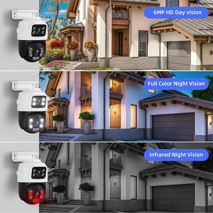 Fuers Wireless WiFi Security Camera System, 8CH HD NVR Kit, 4Pcs 5MP CCTV Home Dual Lens Security Camera System for Indoor/Outdoor Use, Night Vision, Waterproof, Motion Detection, 500G Hard Drive