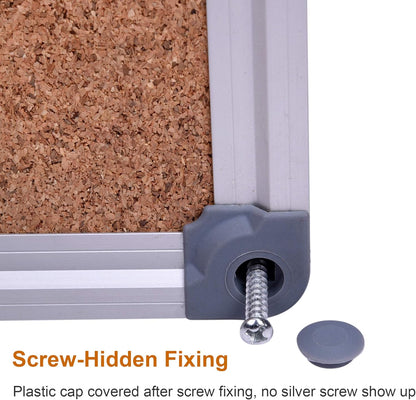 2-Pack 36 x 24 Inch Cork Board Bulletin Notice Board Message Memo Pin Board for Home Office School, Silver Aluminum Frame