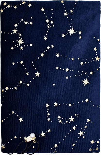 BLBMH Book Covers for Paperbacks Handmade Bookcover Fit for 5.5x8.5 inch Adjustable Fabric Softcover Protector for Women Book Lovers Gifts - Velvet Blue 8.5in