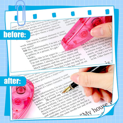 BESARME 12 Pack Correction Tape - Colorful 19.69 Ft Each Correction Tape Roller for Students & Office Supplies