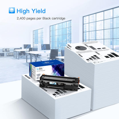 LxTek Compatible Toner Cartridge Replacement for Canon 137 Black Toner Cartridge 137 CRG137 to Use with Imageclass D570 MF232w MF242dw MF240 MF230 MF216n MF236n(2 Pack, 137 Black)