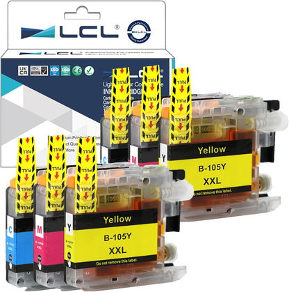 LCL Compatible Ink Cartridge Replacement for Brother LC105 XXL LC1053PK LC105C LC105M LC105Y 1200 Pages MFC-J4710DW MFC-J4610DW MFC-J4510DW MFC-J4410DW MFC-J6520DW MFC-J6720DW MFC-J6920DW (2C2M2Y)