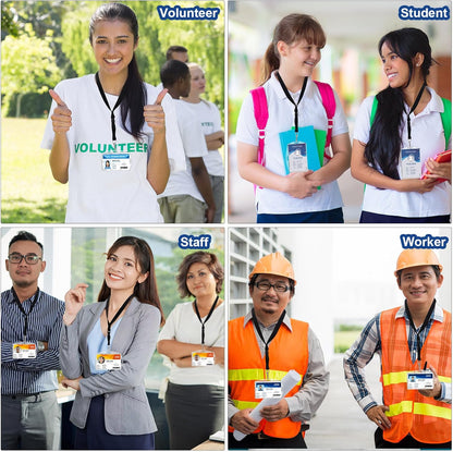 Marspark 25 Pcs 2 ID Badge Holder Heavy Duty Plastic ID Card Holder Transparent Protector Clear Badge Protector Cover Sleeve Protective Cover with Thumb Slot for Credit Card (Vertical and Horizontal)