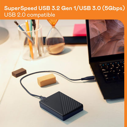 WD 4TB My Passport, Portable External Hard Drive, Black, backup software with defense against ransomware, and password protection, USB 3.1/USB 3.0 compatible - WDBPKJ0040BBK-WESN