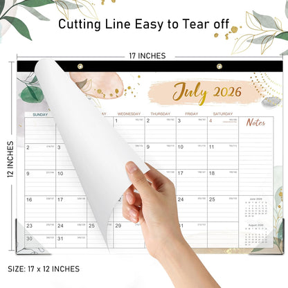 2026 Desk Calendar - Desk Calendar 2026, Jan 2026 - Dec 2026, 12 Monthly Desk/Wall Calendar Large 17" x 12", Large Ruled Blocks, Notes, Thick Paper