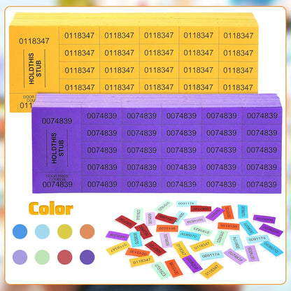 Kosiz 2000 Sheets Raffle Ticket 25 Bid Chinese Auction Tickets Tricky Tray Basket Raffle Sheets for Back to School Class Rewards Carnival Door Prizes Events(Multicolor)