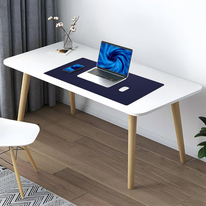 AFIING Dual-Sided Desk Pad, Natural Cork & PU Leather Large Mouse mats for Office and Home Work, Desk Protector Non-Slip, Waterproof, Easy Clean (Blue, 23.6" x 13.7")