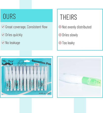 Mr. Pen- Correction Pen, Correction Fluid, Pack of 12, Correction liquid White, White Correction Fluid