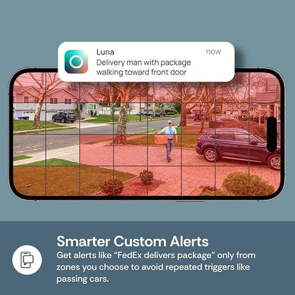 Luna 2K QHD Security Camera Indoor/Outdoor, 2.4GHzWired IP65 WiFi Camera for Home Security, Color Night Vision, Spotlight/Siren, AI Motion Detection, Smart Alerts, App Control (1, Black)