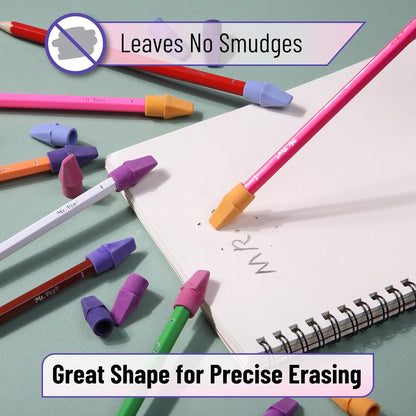 Mr. Pen- Pencil Top Erasers, 120 Pack, 6 Different Twilight Pulse Colors, Latex-Free & No Smudge Pencil Eraser Tops