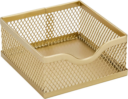 Annova Mesh Desk Organizer Office with 7 Compartments + Drawer/Desk Tidy Candy/Pen Holder/Multifunctional Organizer (Gold)