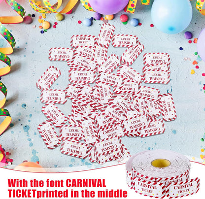 TaoBary 2 Rolls 1000 Pcs Free Drink Ticket Roll Raffle Party Tickets for Events Wedding and Parties(Carnival)