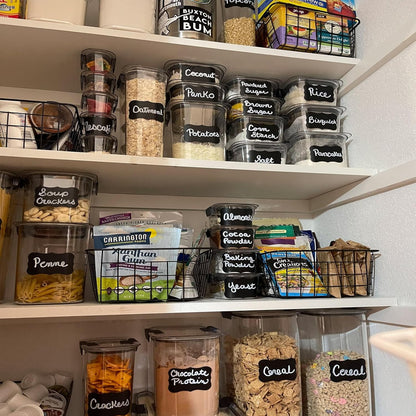 180 pcs Chalkboard Labels Sticker Reusable Blackboard Sticker with White Chalk Marker Waterproof Chalkboard Sticker Rectangle Chalkboard Labels for Containers, Mason Jars, Food Storage