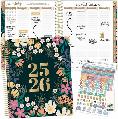 bloom daily planners 2025-2026 Hardcover Academic Year Goal & Vision Planner (July 2025 - July 2026) - Monthly & Weekly Calendar Agenda Organizer - 7.5" x 9" - Blooming Wildly