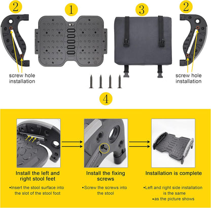 Under Desk Foot Rest,Foot Stool with Massage Texture，Includes Comfortable Memory Foam，Easy Assembly and disassembly (YB-RD)