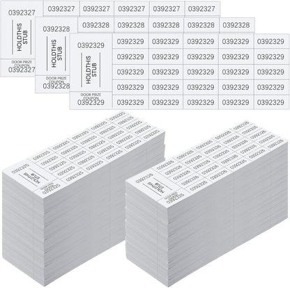 Kosiz 2000 Sheets Raffle Ticket 25 Bid Chinese Auction Tickets Tricky Tray Basket Raffle Sheets for Back to School Class Rewards Carnival Door Prizes Events(White)
