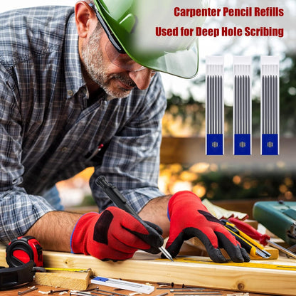 Zhehao 120 Pieces 2.8 mm Carpenter Pencils Refills HB Refill for Construction Pencils Refills Mechanical for Writing Drawing Drafting Woodworking Construction(Black)