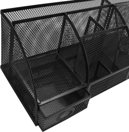 Mesh Desk Organizer Set Office Accessories - Desk Organization with multiple compartments for Desk Supplies, Desk Storage Organizer, Desktop Organizer with drawers, Desk Organizers and Accessories