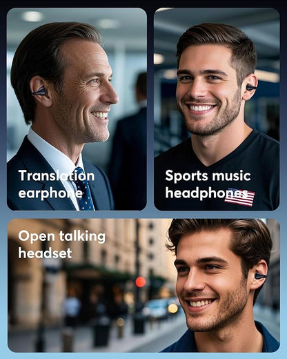 AI Translation Earbuds Real Time 146 Languages 60H Playtime Translator Ear Buds Audifonos Traductores Inglés Español Wireless Earphones Bluetooth Headphones for Travel Business Meeting