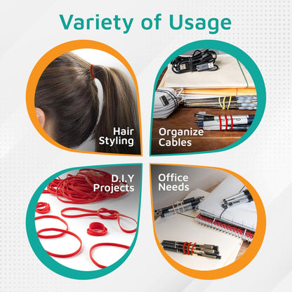 PlasticMill Red Rubber Bands Size 33 (3 1/2" x 1/8") - #33 Colored Rubber Bands Office Supplies - Strong, Elastic Bands for Crafts, Balloon Garland, Cash, File Folders (100-Pack)